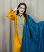 Premium three-piece set made of soft cotton fabric.Yellow 03 - Image 4