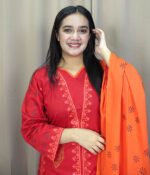 Premium three-piece set made of soft cotton fabric.Orange 04 - Image 4