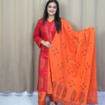 Premium three-piece set made of soft cotton fabric.Orange 04