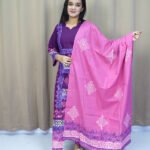 Premium three-piece set made of soft cotton fabric. Purple 01