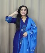 Premium three-piece set made of soft cotton fabric.Blue 05 - Image 2